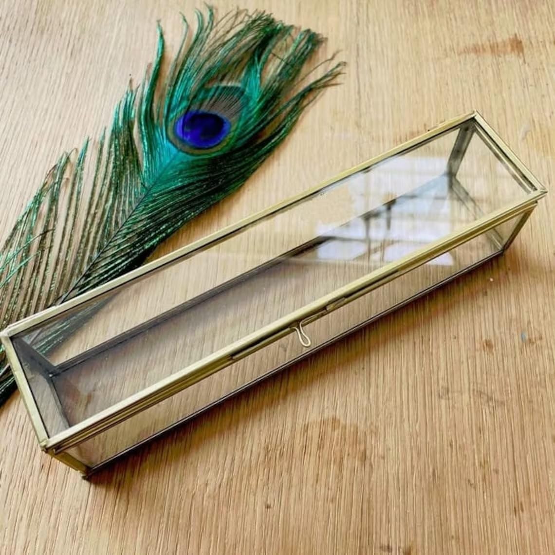 ARTINCO Art India Collections Glass Gold Scroll Box