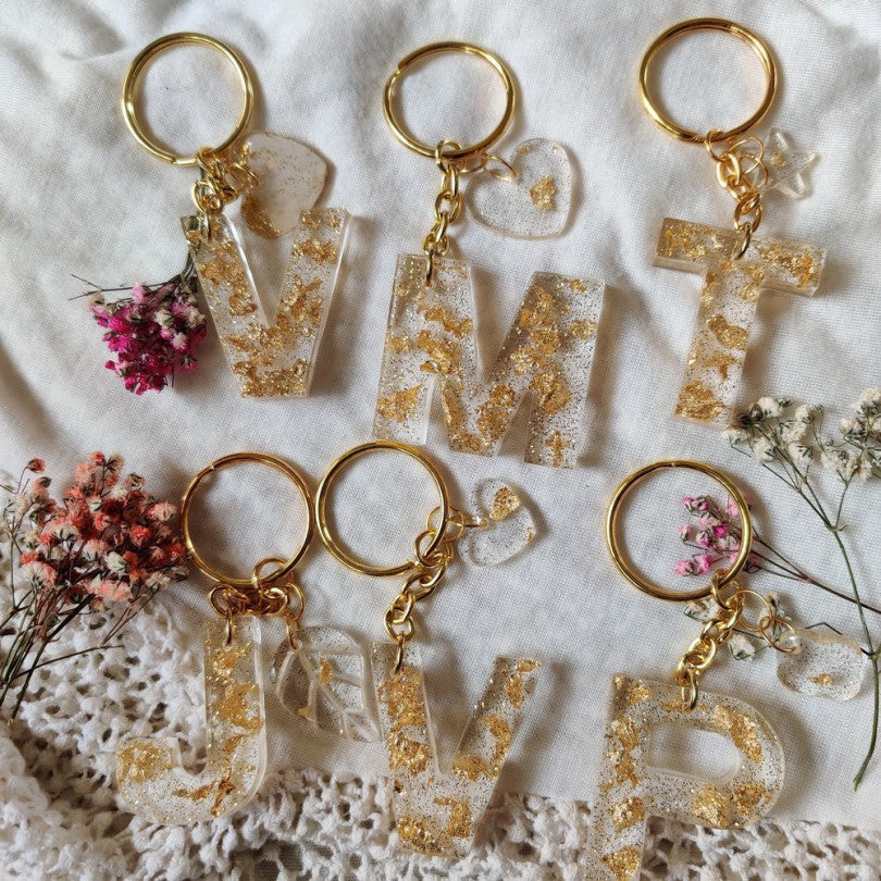 RESIN ALPHABETIC KEYCHAINS